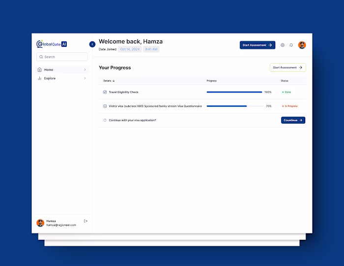 Visa Eligibility Check Dashboard