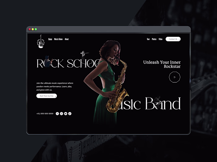 Music school website design and