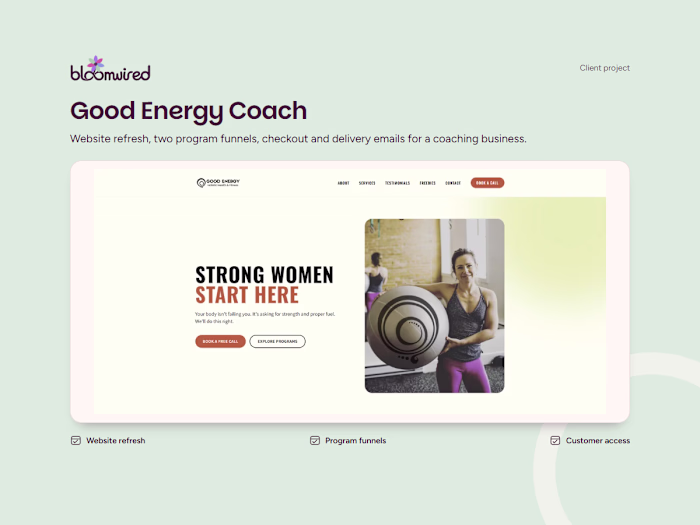 Good Energy Coach | Website & Program Funnels