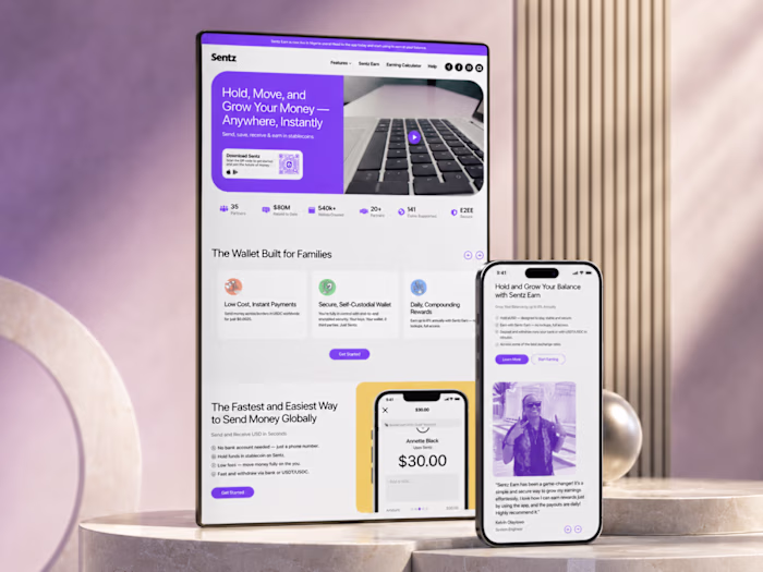 Sentz Fintech Landing Page & Webflow Development