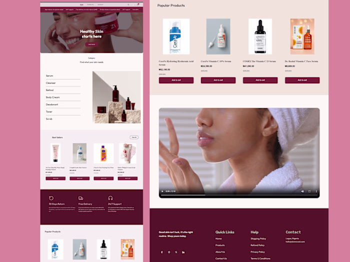Skinreveal  Woocommerce Skincare Store Design