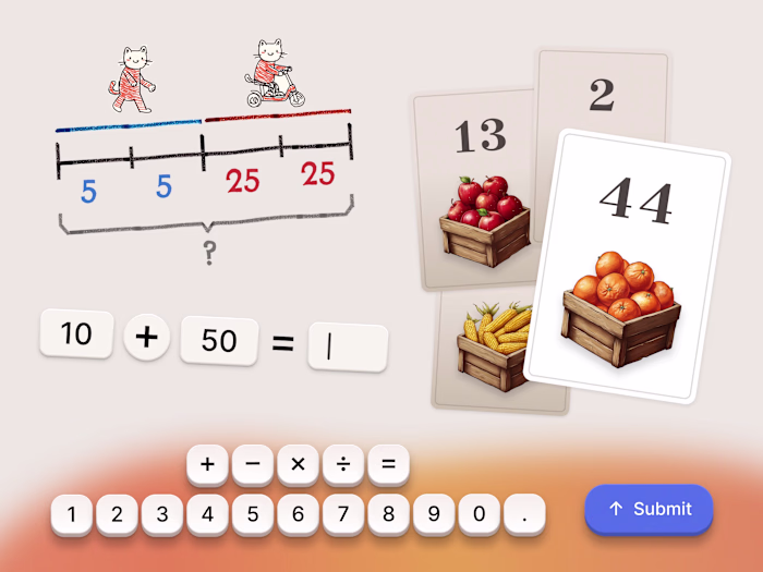Interactive math learning app for children