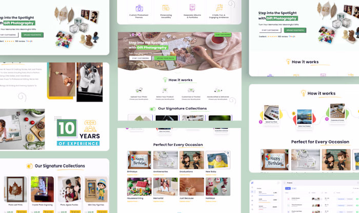 Photo Gift E-commerce Landing page UI