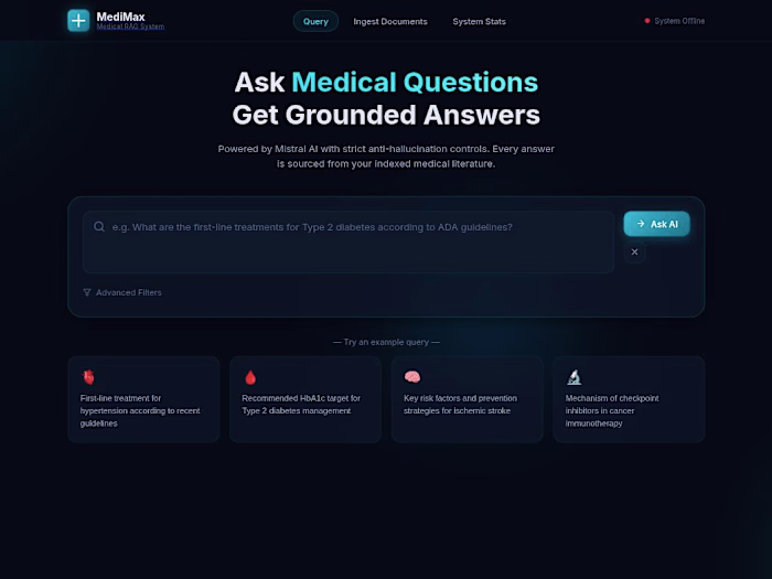 MediMax — Medical AI RAG System