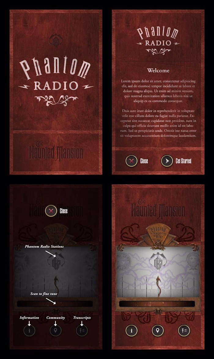App design and website concept for the Haunted Mansion