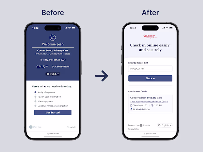 Patient Registration Landing Page