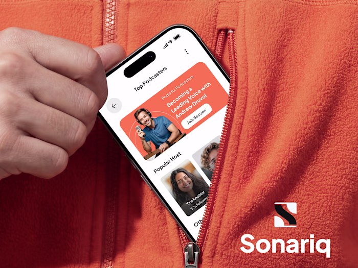 Sonariq - Podcast App UI UX | Mobile App | Brand Identity