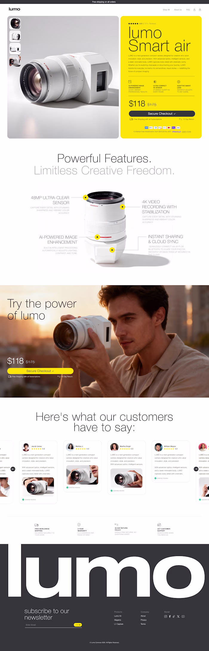Lumo Product Page Design