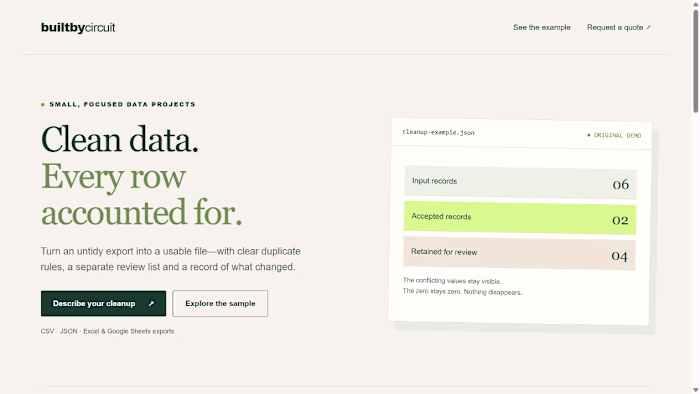 HTML/CSS service landing page — original demo
