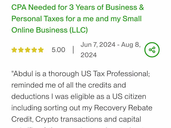 CPA Needed for 3 Years of Business & Personal Taxes