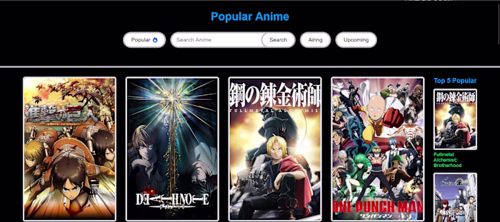 Anime-Website-using-API
This website lets users get