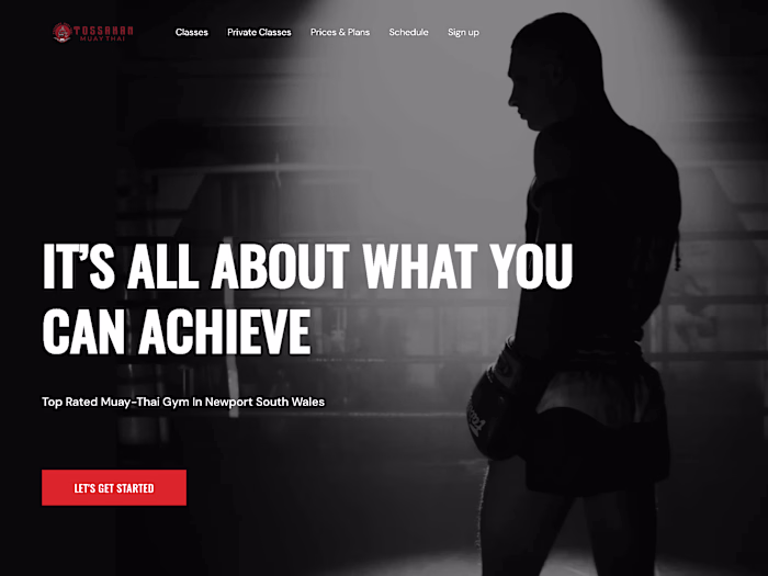 Landing page Muay Thai Gym 