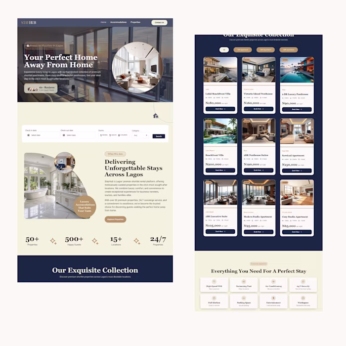 Project Title: StayHub|| Luxury Shortlet