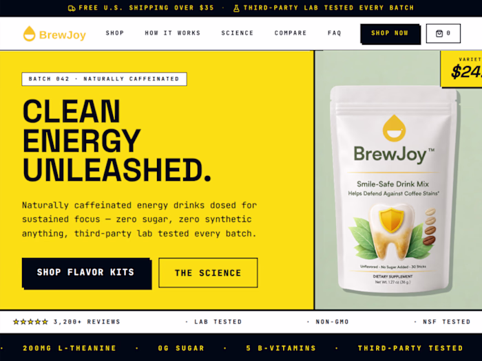 BrewJoy — Brand Landing Page