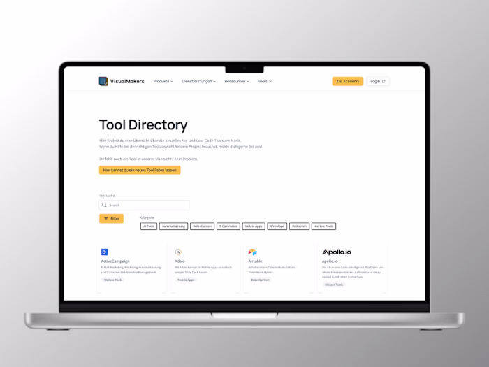The largest German- speaking no-code tool collection!