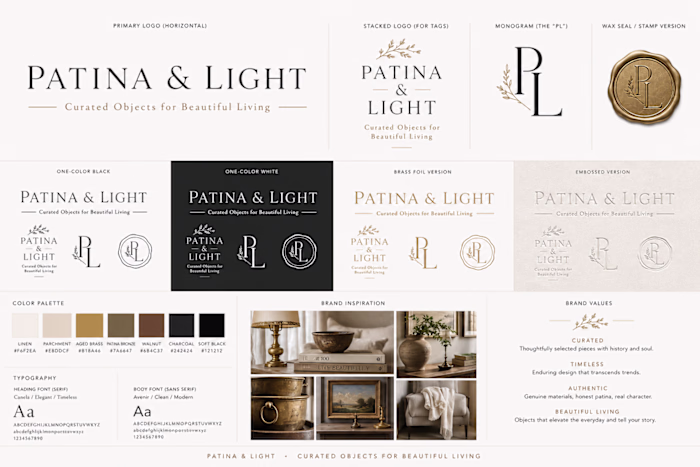 Patina & Light — Brand Identity for Curated Living