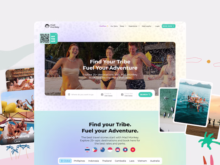 Mad Monkey Hostel Website Redesign