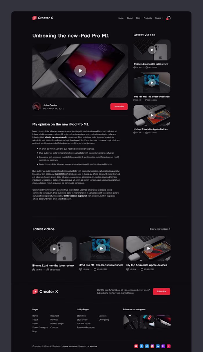 WEBFLOW LANDING WEBSITE DESIGN