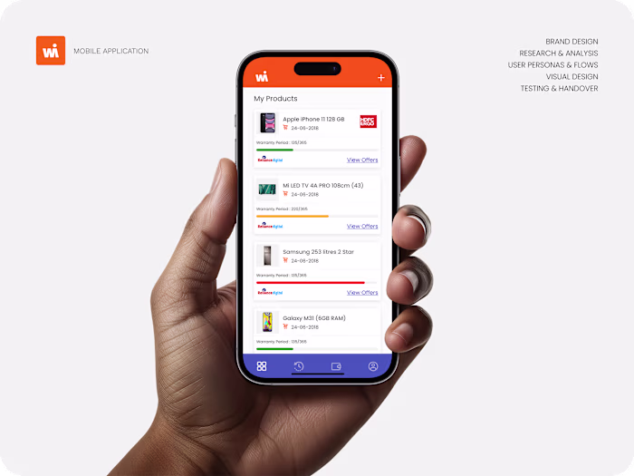 WarrantyMe - Mobile Application UI/UX