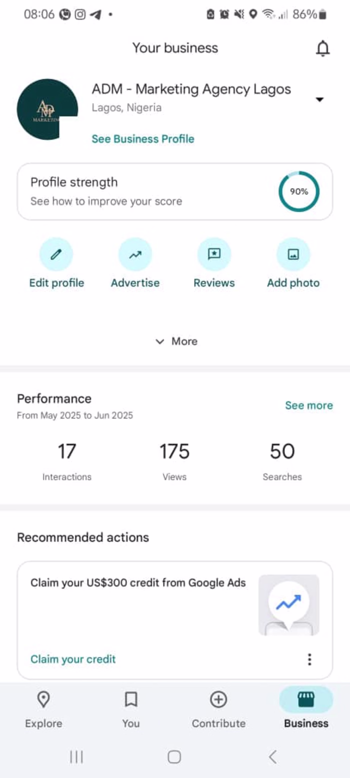 Google Business Profile Setup for ADM