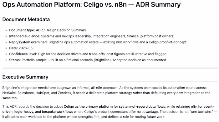 Celigo vs. n8n (ADR)