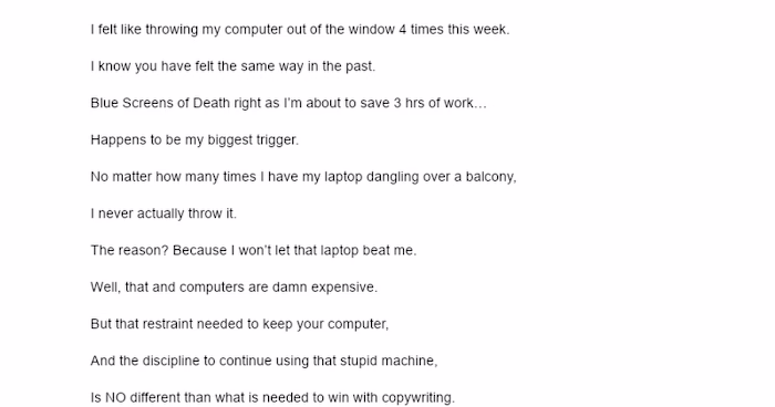 Perseverance in Copywriting