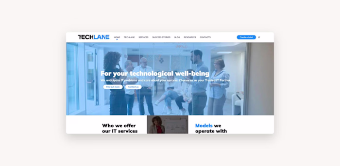 Bilingual corporate website for Techlane,