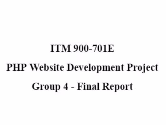 PHP Website Development Project 
