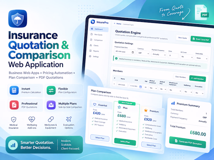 Insurance Quotation & Comparison Web Application