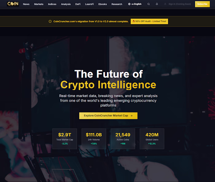 Coincruncher.com (https://Coincruncher.com) Crypto media pla...