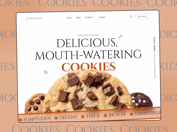Luxury Keto Cookies Website Landing Page | UX/UI