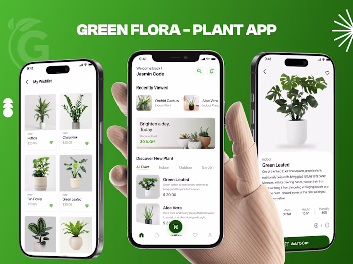 Green Flora Plant App UI full Case Study