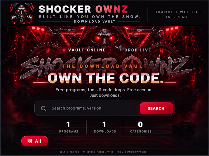 Shocker OwnZ — Download Vault Website Interface