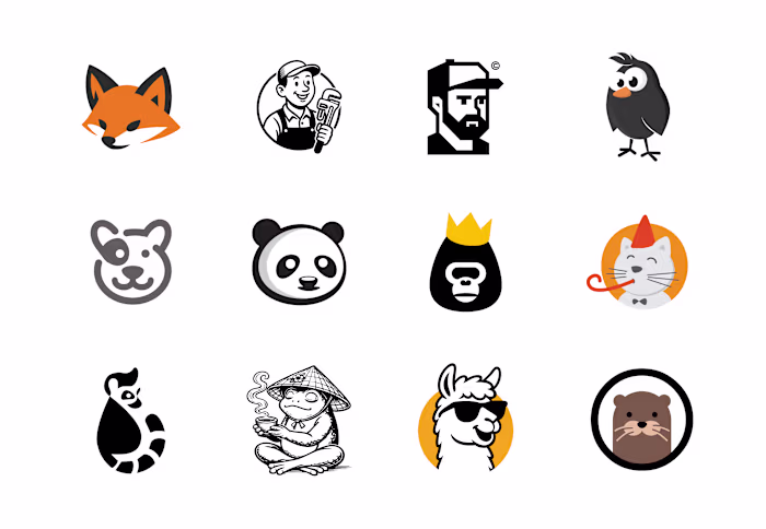 A selection of mascot logos