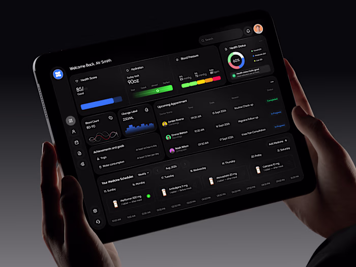 Patient health dashboard concept focused