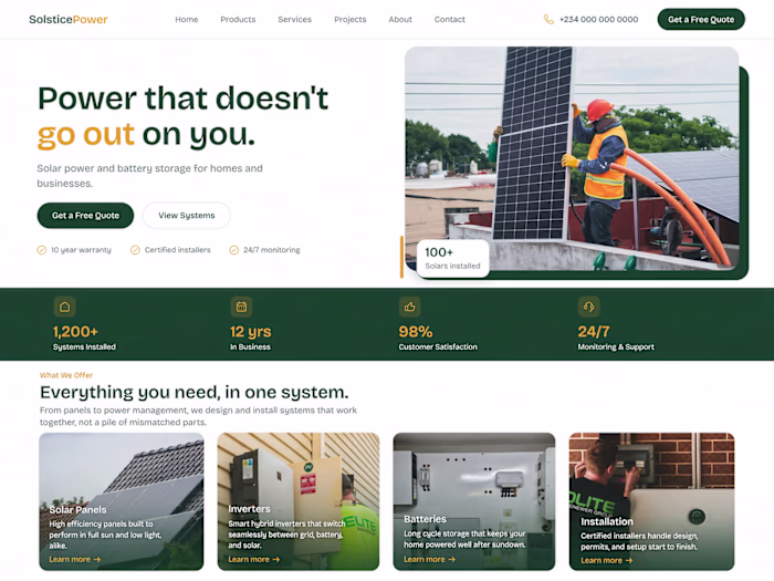 Shipped SolsticePower, a solar and