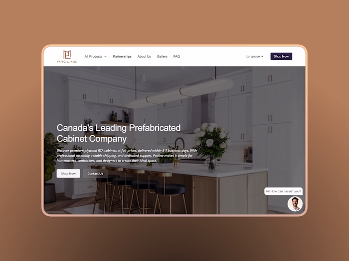 🗄️ Proline Cabinetry – Cabinet Store | Webflow + Shopify