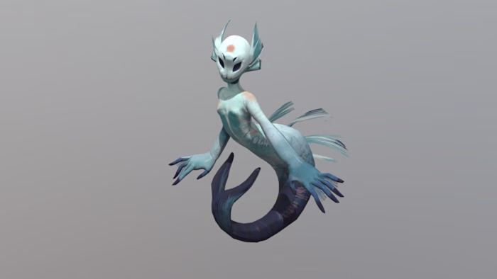 Siren - 3D Character Model, Handpainted Sculpted 3D Model