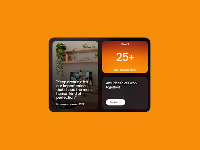 Grid card bento style UI design