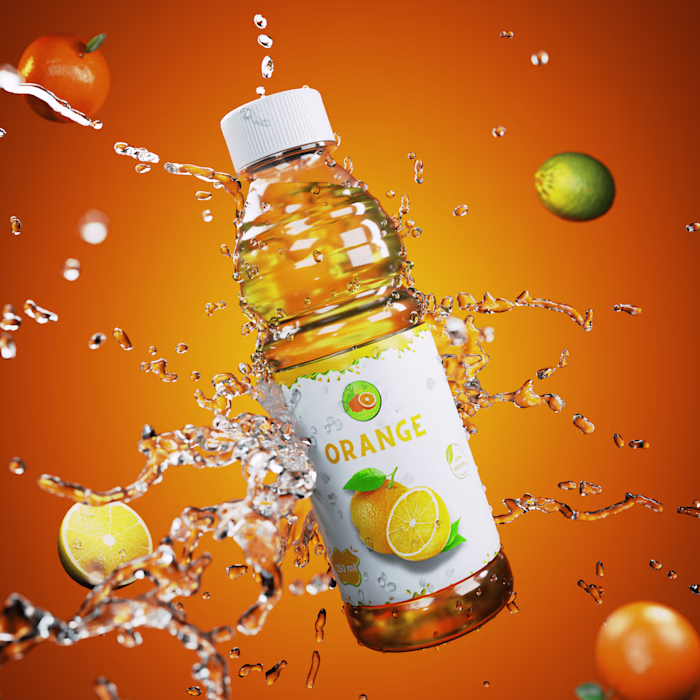 Orange Juice Photorealistic 3D Render