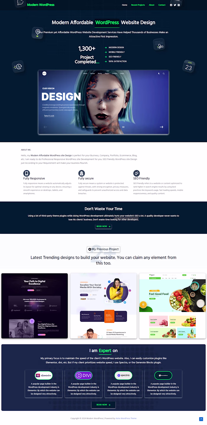 Modern WordPress Website Design