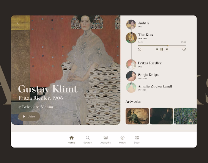 UX/UI | Museum App |Gustav Klimt| Concept Design