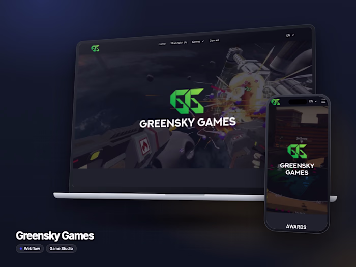 Greensky Games | Webflow Website for an Indie VR Game Studio