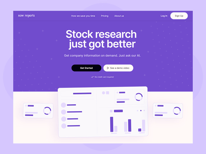 Now Reports - Landing Page Design