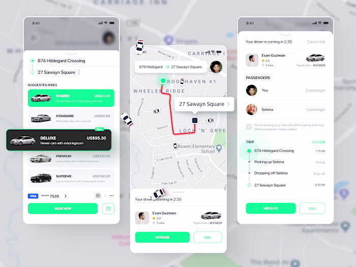 Uber/ Careem App UI Design