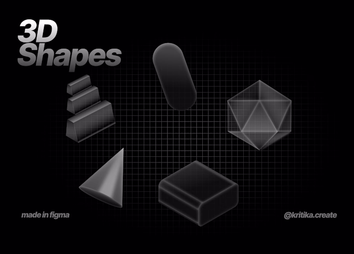 SaaS website illustrations in Figma – 3D Shapes Illustration