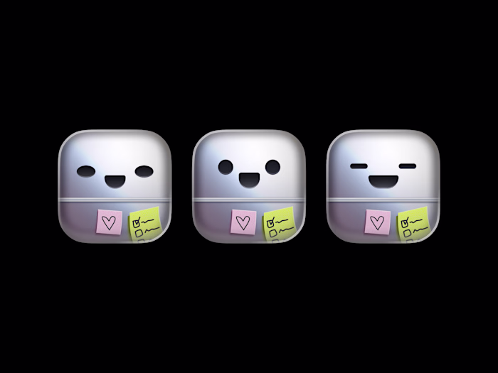 Exploring face expressions for the Frig app icon