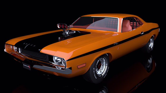 Photorealistic Automotive Render — 1970 Dodge Challenger