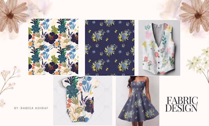 I will design seamless pattern textile prints fabric design