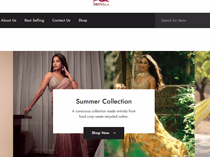 Tritiyaa – Custom WordPress Website for Ethnic Wear Store
